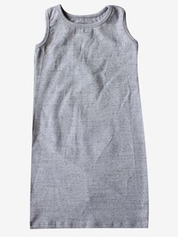 KiddoPanti - Girls Grey Cotton Racer Back Fit Dress