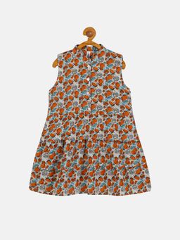 KiddoPanti - Girls White Cotton Sleeveless Layered Dress