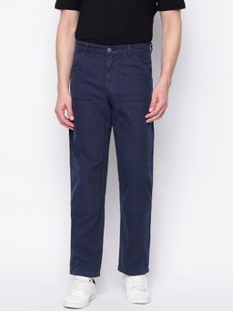 Guess - Men Smart Navy Blue Regular Fit Solid Jeans
