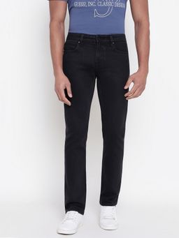 Guess - Men Black Solid Regular Fit Jeans
