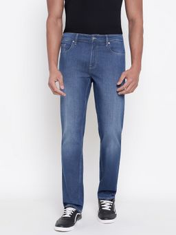 Guess - Men Blue Solid Regular Fit Jeans