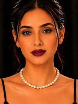 SUGARFRILL - Classic White Pearl Link Gold-Plated Choker Necklace