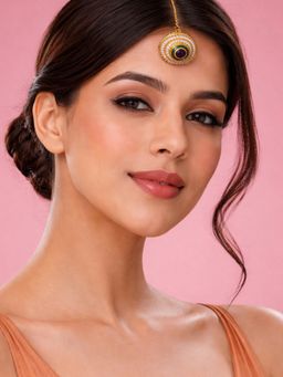 SUGARFRILL - Kundan 18K Gold-Plated Stone-Studded Traditional Maang Tikka