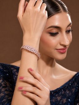 SUGARFRILL - Rose Gold-Plated Ad and Cz Floral Bracelet