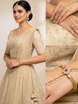 SUGARFRILL - Gold-Plated Kundan Floral Haath Phool