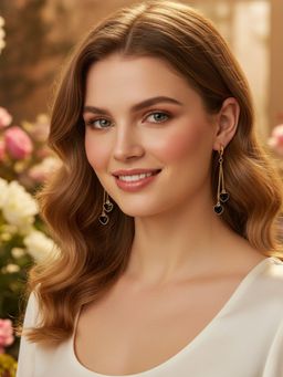 SUGARFRILL - 22K Gold Plated Designer Long Heart Drop Earrings For Party And Casual Wear