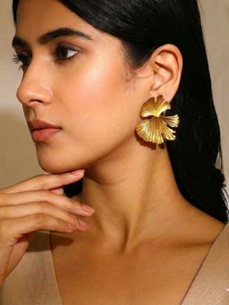 SUGARFRILL - 18K Gold Plated Stainless Steel Tarnish-Free Demi-Fine Floral Drop Earrings