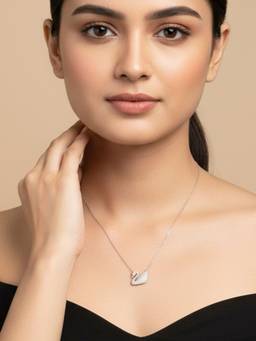 SUGARFRILL - Silver-Plated Ad Pave Swan Pendant Necklace