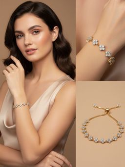 SUGARFRILL - Gold-Plated Ad and Crystal Studded Adjustable Bracelet