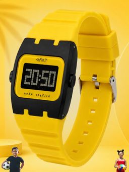 Spiky - Kids Digital Sports Watch for Unisex With Multifunction - Yellow (3-12 Years)