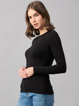 98 Degree North - Women Cotton Black T-Shirt