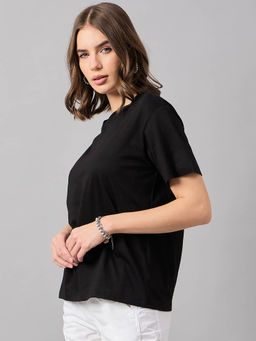 98 Degree North - Women Cotton Black T-Shirt