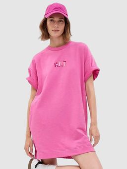 GAP - Women's Applique Logo Half-Sleeve T-Shirt Dress