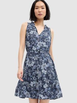 GAP - Women's Floral V-Neck Sleeveless A-Line Dress