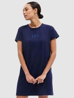 GAP - Women's Short-Sleeve Applique Logo T-Shirt Dress