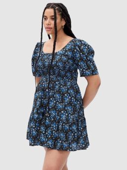 GAP - Women's Floral Scoop Neck A-Line Dress