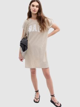 GAP - Women's Short-Sleeve Round Neck T-Shirt Dress