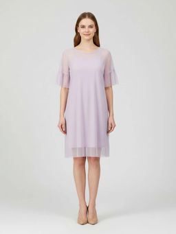 HOUSE OF S - Lavender Mesh-Yoke Dress
