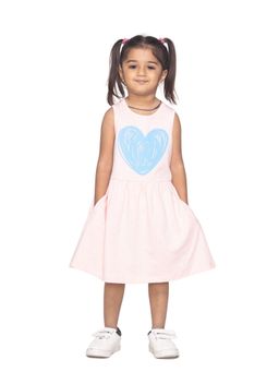 Reedoo - Heart Sleeveless Dress with Pockets In Pink