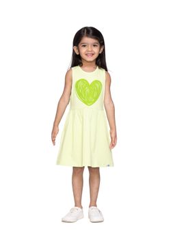 Reedoo - Heart Sleeveless Dress with Pockets In Green