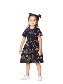 Reedoo - Poodle Half Sleeve Dress with Pockets In Black