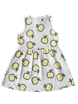 Reedoo - Fruity Sleeveless Dress with Pockets In White
