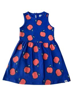 Reedoo - Fruity Sleeveless Dress with Pockets In Blue