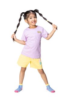 Reedoo - Smiling Shapes Shorts with Pockets In Yellow