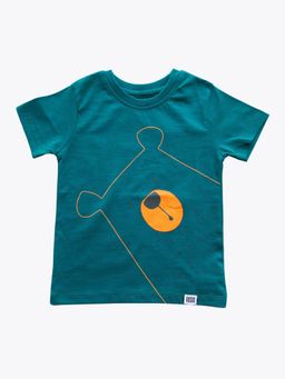 Reedoo - Peek-A-Bear Round Neck Half Sleeve T-Shirt In Green