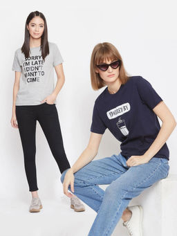 Uptownie - Womens Multi-color T-Shirt (Pack of 2)