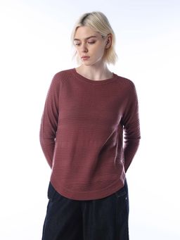 ONLY - Womens Solid Regular Fit Brown Sweater