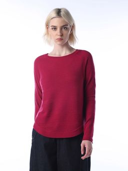ONLY - Womens Solid Regular Fit Maroon Sweater