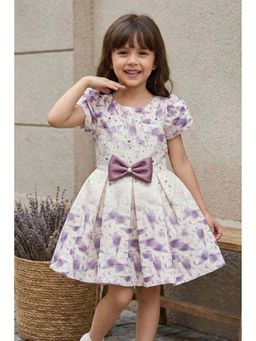 Lagorii - Cream Floral Print Party Dress