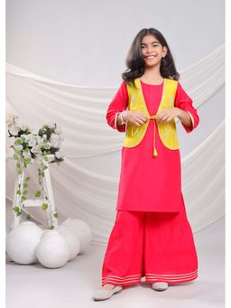 Misbis - Girl'S Pink Sequence Work Kurta and Sharara