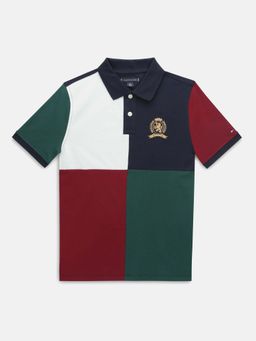 Tommy Hilfiger - Boys Colorblock Regular Fit Cotton Polo T-Shirt