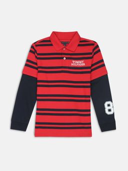 Tommy Hilfiger - Boys Striped Regular Fit Cotton Polo T-Shirt