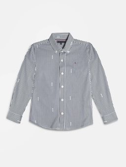 Tommy Hilfiger - Boys Striped Regular Fit Cotton Shirt