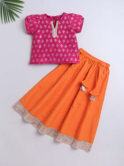 The Magic Wand - Festive Pattu Pavadai Lace Cap Sleeves Choli Lehenga - Multi-Color