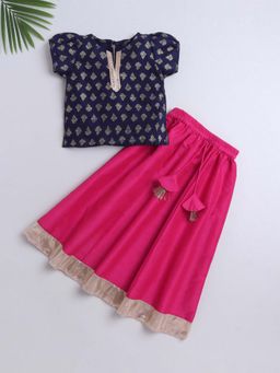 The Magic Wand - Festive Pattu Pavadai Lace Cap Sleeves Choli Lehenga - Multi-Color