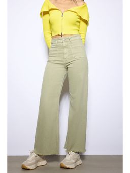 FREAKINS - Womens Marine Fit Green Denim Jeans