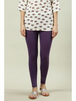 Biba - Women Blended Fabric Purple Churidar Leggings
