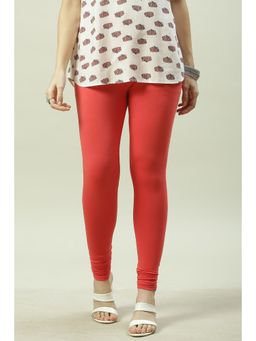 Biba - Women Blended Fabric Red Churidar Leggings