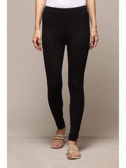 Biba - Women Blended Fabric Black Churidar Leggings