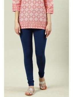 Biba - Women Blended Fabric Blue Churidar Leggings