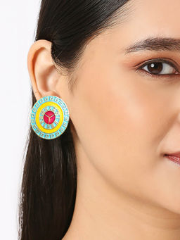 OOMPH - Turquoise Meenakari Enamel Stud Earrings