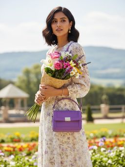 ATTAACHE ACCESSORIES - Womens Purple Sling Bag With Detachable Strap (S)