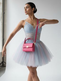 ATTAACHE ACCESSORIES - Womens Pink Sling Bag With Detachable Strap (S)