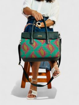 ATTAACHE ACCESSORIES - Womens Green Tote Bag With Detachable Strap (L)