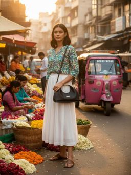 ATTAACHE ACCESSORIES - Womens Black Sling Bag With Detachable Strap (M)