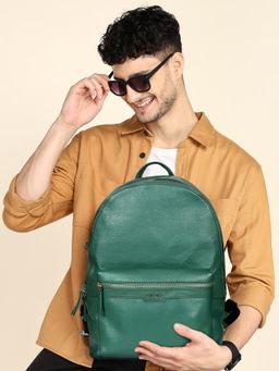 Sassora - Premium Leather Laptop Backpack - Green (L)